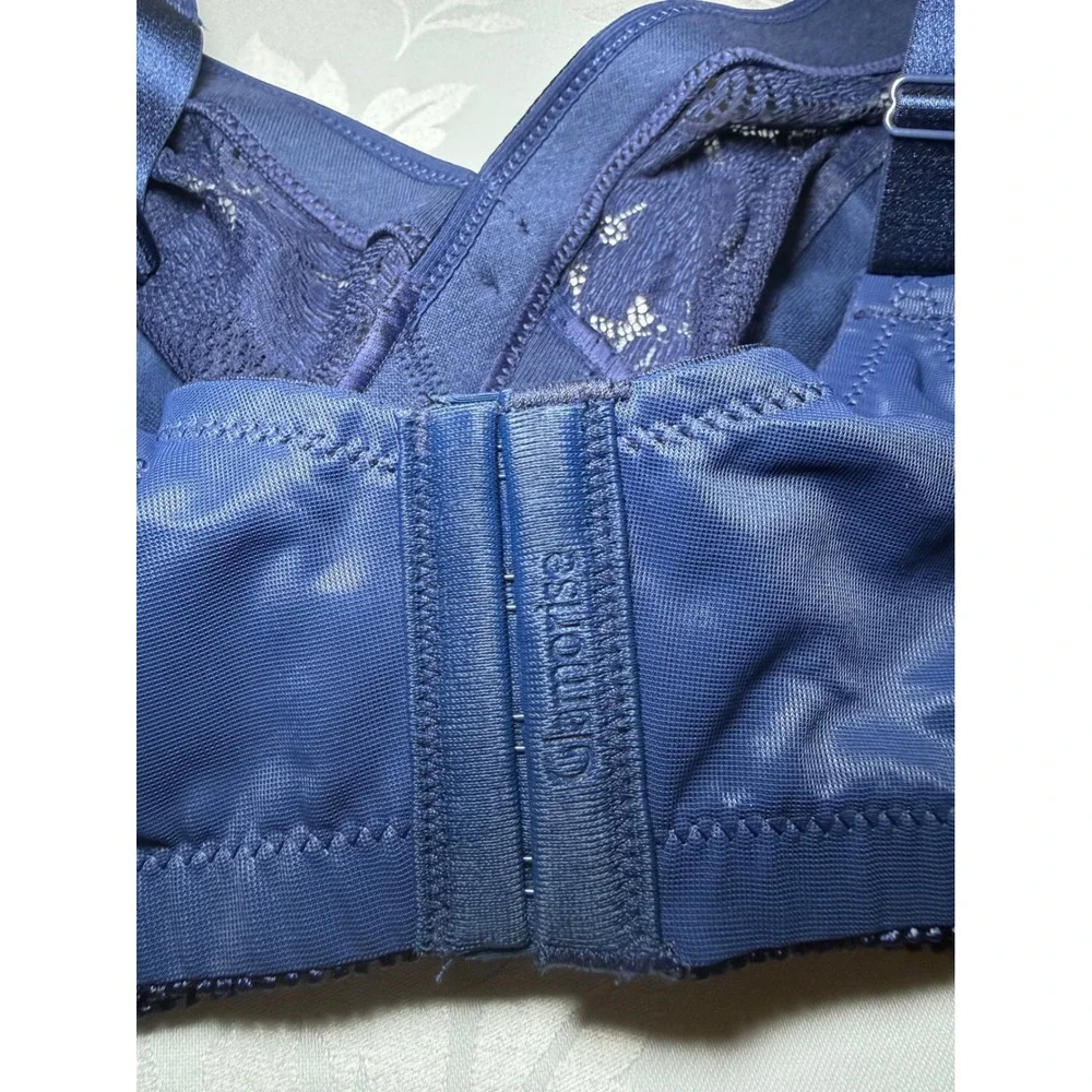 Glamorise MagicLift Minimizer Lace Bra Navy Blue 44DD